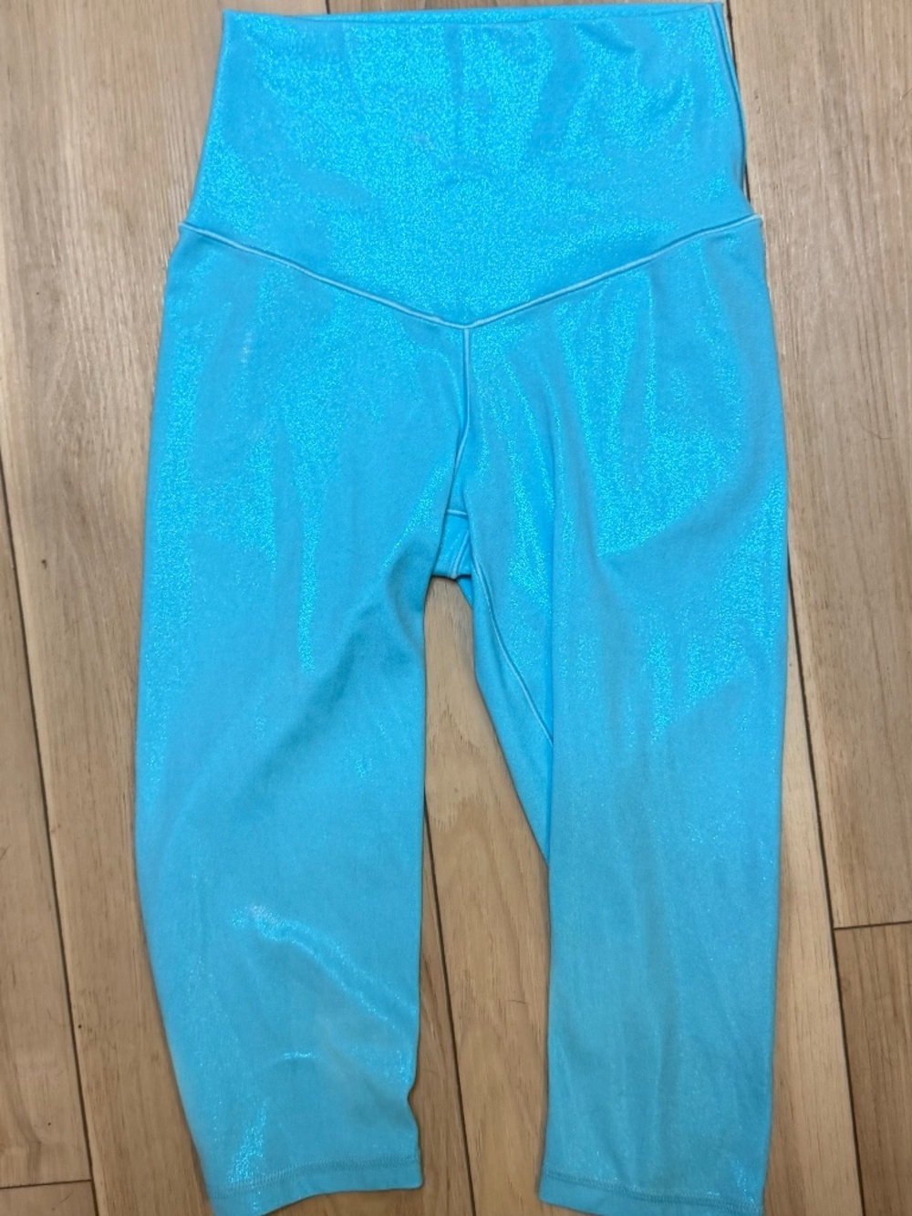 OFFLINE by Aerie Light Blue Shimmer Cropped Leggings XS